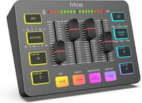 Gaming Audio Mixer RGB Interface, XLR Mic Volume Fader, Custom Soundboard, DJ Mi