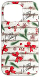 iPhone 16 Pro White Red Green Xmas Pattern For Happy Holidays Christmas Case