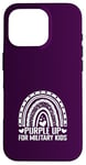 Coque pour iPhone 16 Pro Purple Up For Military Kids Sensibilisation Militaire Enfant Arc-en-ciel