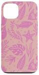 iPhone 13 Ocean Life Seaweed Starfish Biologist Coastal Sea Pink Case