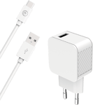 Chargeur maison 3A IC Smart + Câble USB A/USB C Blanc - 100% Plastique recyclé Bigben - Neuf