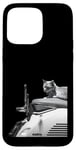 Coque pour iPhone 15 Pro Max Chat assis sur la moto Hasselblad 501cm 907x et x2d