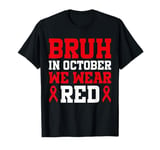 Red Ribbon Week Shirt for Kids Boys Bruh In October Wear Red T-Shirt