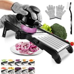 MASTERTOP Adjustable Mandoline Slicer, Upgraded Professional Mandolin Slicer 