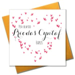 Welsh Wedding Card, Heart, First Wedding Anniversary