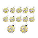 12 st G4 Puck Lights LED-lampor Sidpinnsbas G4 5050 12smd, varmvit