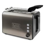 BLACK&DECKER Brødrister 2-Slice Brushed Extra Galler