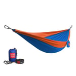 Grand Trunk Double Parachute Nylon Hammock with Straps Blue/Oran