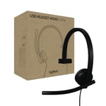 Logitech H570e USB Headset With Microphone for PC and Mac, USB-A Wired Headset With Mono Sound, Noise-Cancelling Mics and Inline Controls, Certified for Microsoft Teams, Black