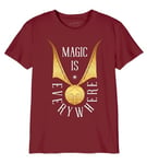 Harry Potter « Magic is Evertwhere » BOHAPOMTS160 T-Shirt Garçon, Burgundy, Taille 10 Ans