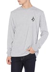 Volcom Men's Stone L/S Tee T-Shirt, Iconic Heather Grey, S