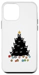 Coque pour iPhone 12 mini arbre à chat fou chats noël chat noir