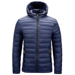 (S-Blue4)Huomaa, että nimikkeemme alkavat värillä ja koolla. Jos tarvitset eri väriä tai kokoa, ilmoita haluamasi väri tai koko.2024 Miesten Solid Casual Jackets Hot Fashion Brand Outdoor Lämmin Tuulenpitävä Hupullinen Takit Laadukkaat talvitakit miehille