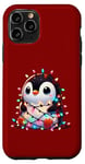 iPhone 11 Pro Christmas Penguin with Light Strings Clumsy Cute Entangled Case