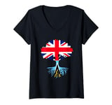 Womens British Grown St Lucian Roots England And St Lucia Pride V-Neck T-Shirt