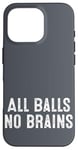 iPhone 16 Pro Funny Adult Humor Shirt All Balls No Brains Case