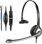 Casque Téléphone Fixe Monaural RJ9 avec Micro Anti-Bruit et Quick Disconnect, Écouteurs de Centre d'appel pour Cisco 7940 7942 7975 ou M10 M12 M22 MX10 Amplificateurs(600QC1)