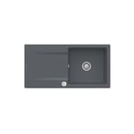 Villeroy&boch - Evier villeroy et boch Siluet 60 Graphite CeramicPlus avec vidage automatique - Gris graphite CeramicPlus