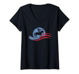 Womens Equestrian Vaulting US Flag Horses Vault Sports Lover V-Neck T-Shirt