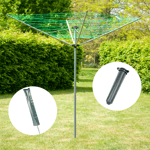 KCT 4 ARM ROTARY CLOTHES AIRER WITH COVER 40M DRYING AREA FOLDABLE WASHING LINE