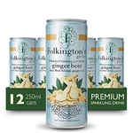 Folkington's Ginger Beer, 12 Cans, Sparkling Soft Drink, Traditionally Hot, Great Gin Mixer, 12 x 250 ml