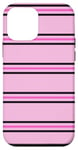 Coque pour iPhone 12 mini Rose et bleu marine rayé girly esthétique Preppy Stripe