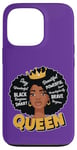 Coque pour iPhone 13 Pro Black Queen Couronne de cheveux afro naturels et sexy