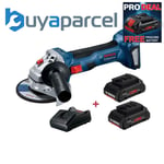  Bosch GWX 18V-7 18v 115mm Brushless Angle Grinder X-LOCK  2 x 4ah Procore Bat