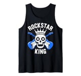 Rockstar King Skull Crown Crossed Guitars Tank Top