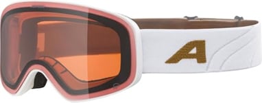 ALPINA LADIS Q Lunettes de ski OTG effet miroir, renforçant le contraste avec protection UV 100% pour adultes, blanc/doré mat, taille unique