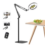 10" Ring Light with Tripod Stand & Phone Holder, Overhead Phone Mount - Ringlight Floor Standing 70", Phone Tripod with Light for iPhone Photography Streaming Recording Tiktok Youtube - CRI>95