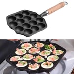 14 Holes Takoyaki Pan Nonstick Cast Iron Octopus Meat Balls Mold Maker With Deta