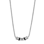 Emporio Armani Necklace for Men Onyx Rondelle Necklace, Length: 525mm, Width: 36.5mm, Height: 8mm, EGS2998040