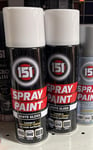 2 X 250ML WHITE GLOSS SPRAY PAINT AUTO CAR PRIMER MATT GLOSS METALLIC WOOD NEW