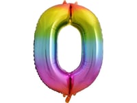 Godan Rainbow Number 0 Folieballong - 85 Cm - 1 St Universal