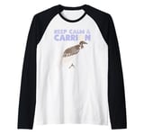 Keep Calm And Carrion Vulture Scavenging Bird Raglan Baseball Tee