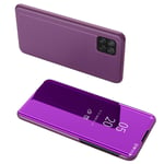 SKALO Samsung A22 5G Clear View Mirror Lompakko - Violetti