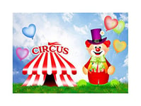 Wee Blue Coo Kids Circus Clown Big Top Tent Funny Wall Art Print