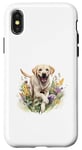 Coque pour iPhone X/XS Labrador Retriever Floral Wildflower Dog