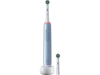 Oral-B Pro 3 3000 Cross, Voksen, Roterende Vibrerende Tannbørste, Daglig Stell, Sensitiv / Myk, Whitening, Blå, 2 Min, Batteri