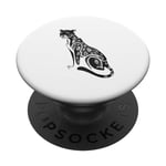 Art majestueux de panthère de la jungle noir et blanc PopSockets PopGrip Interchangeable