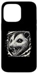 Coque pour iPhone 14 Pro Max Graphique déchiré au visage possum | Amoureux des animaux féroces