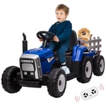 Lunsy - Voiture électrique,12V Tracteur Électrique Enfants avec Pelle & Remorque Amovible, Véhicule Électrique Enfant avec Lumière led & Musique &