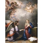 Wee Blue Coo Painting Mary Anunciacion Cherub Angel Relgion Christian Wall Art Print Mur Décor 30 x 41 cm