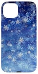 Coque pour iPhone 15 Plus Motif flocon de neige bleu ciel bleu nuit aura