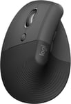 Lift Left Souris Ergonomique Verticale, Sans Fil, Bluetooth ou récepteur USB Logi Bolt, Silencieuse, 4 boutons, Compatible avec Windows/macOS/iPadOS, Ordinateur Portable, PC - Graphite