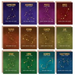 Zodiac Birthday Cards Astrology Star Signs Constellation Blank Greeting Cards With Envelopes Pack of 12