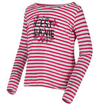 Regatta T- Shirt Junior Fille rayé à Manches Longues 100% Coton Carmella avec imprimé Polos/Vests Mixte Enfant, Duchess Strip, FR : 2XL (Taille Fabricant : 11-12)