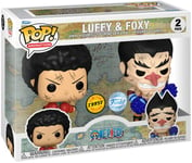 Pop! One Piece Luffy & Foxy (Battle Damaged) 2 Pack Vinyl Figure Limited Chase Edition