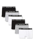 ANTONIO ROSSI (3/6 Pack) Men's Fitted Boxer Hipsters - Mens Boxers Shorts Multipack with Elastic Waistband - Cotton Rich, Comfortable Mens Underwear, Black, Grey, White (6 Pack), M